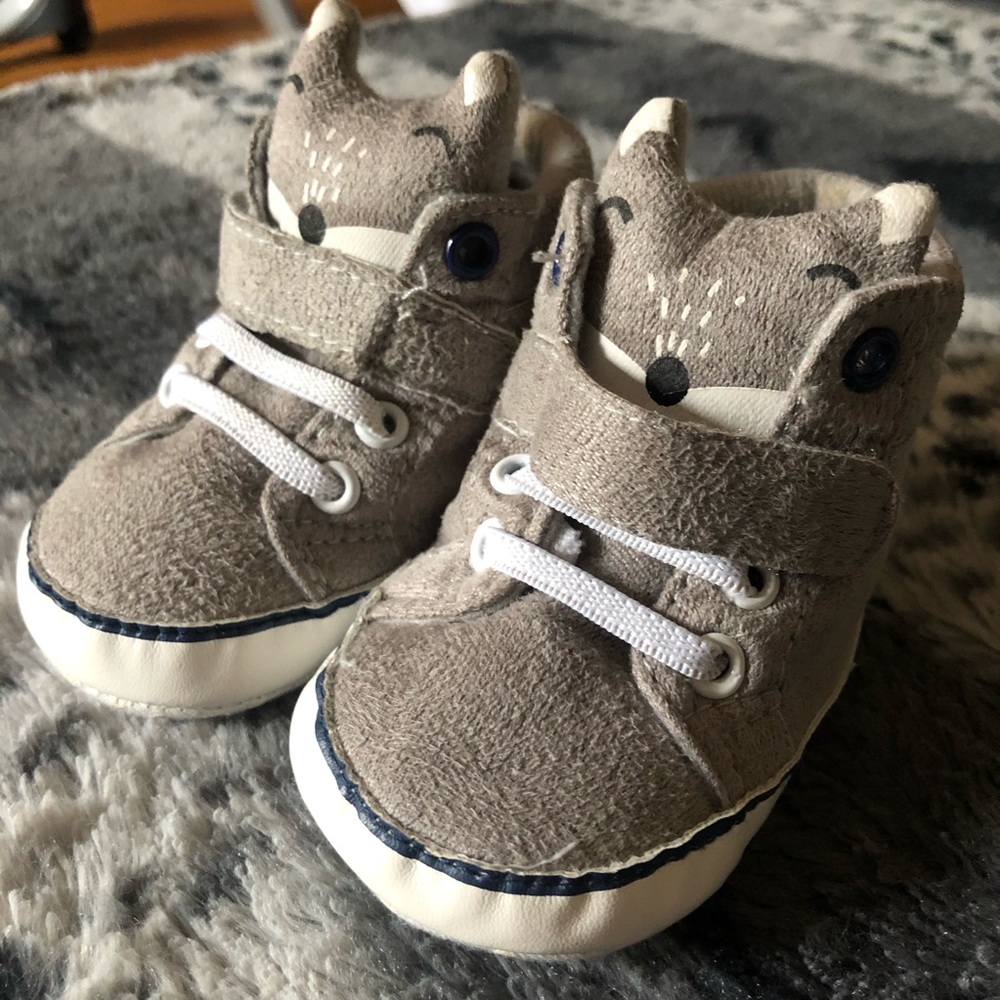 Grey High Top Baby Soft Sole Sneaker